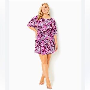 EUC Lilly Pulitzer Boatneck Parigi Skirted Romper Amarena Cherry Tropical Twist